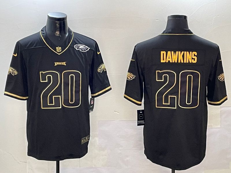 Men Philadelphia Eagles #20 Dawkins Black Gold Throwback 2024 Nike Limited NFL Jersey style 3->pittsburgh steelers->NFL Jersey